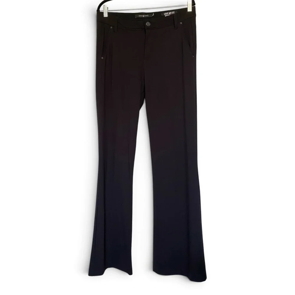 One5One Love My Fit Goddess Fit Black Flared Dress Pants Trousers  Size 12/31